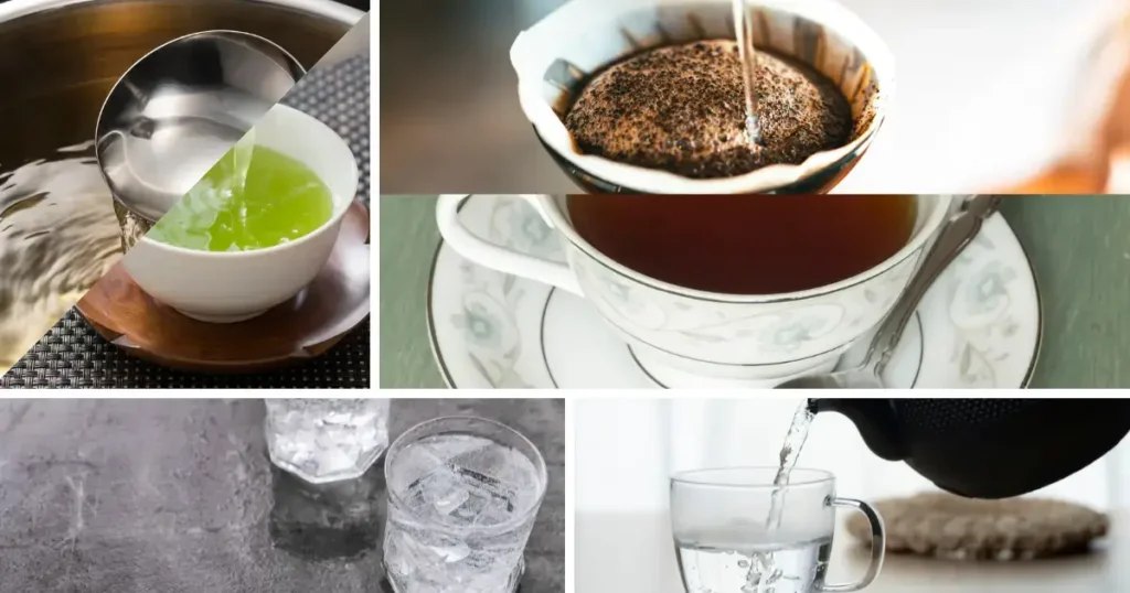 出汁・お茶・コーヒー・紅茶・冷水・温水の写真